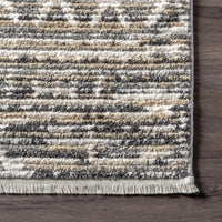 Nuloom Maisie Banded Tribal Nma1589C Gray Area Rug