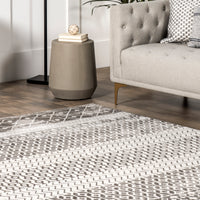 Nuloom Kimberly Moroccan Banded Nki2447A Gray Area Rug