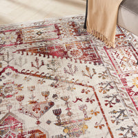 Nourison Vintage Kashan Vka08 Ivory Red Area Rug