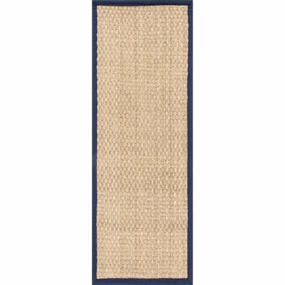 Nuloom Hesse Checker Weave Seagrass Nhe2029E Navy Area Rug