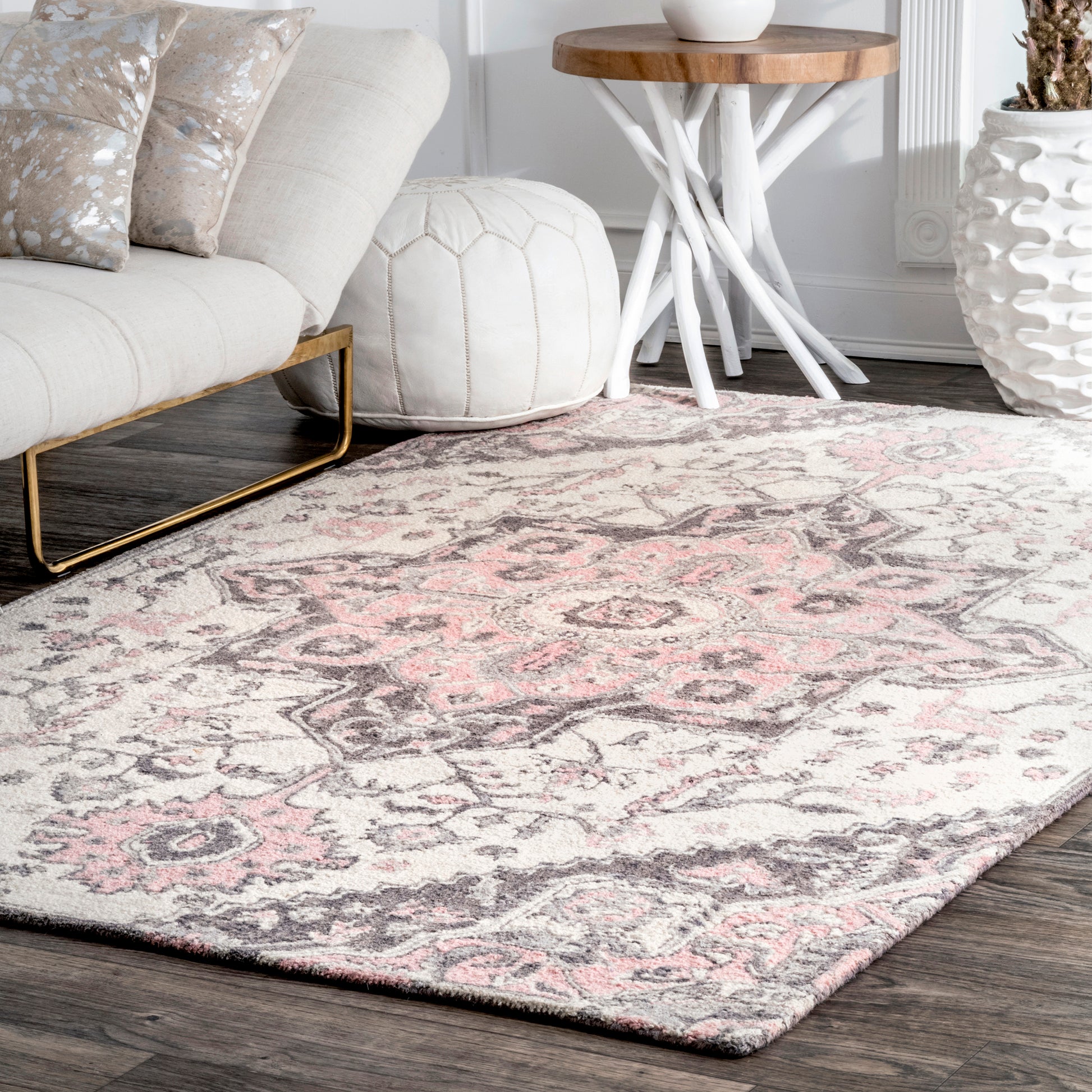 Nuloom Dewitt Floral Nde2689B Pink Area Rug