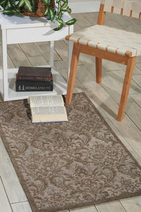 Nourison Damask Das02 Grey Damask Area Rug