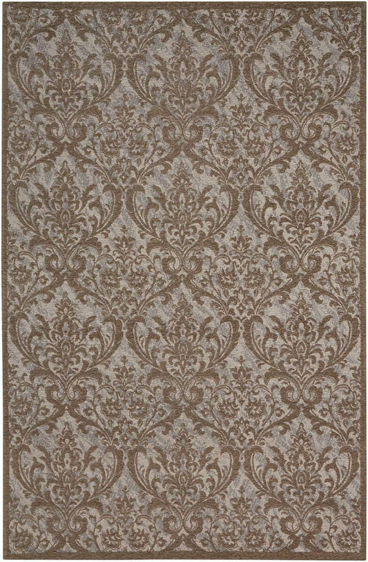 Nourison Damask Das02 Grey Damask Area Rug