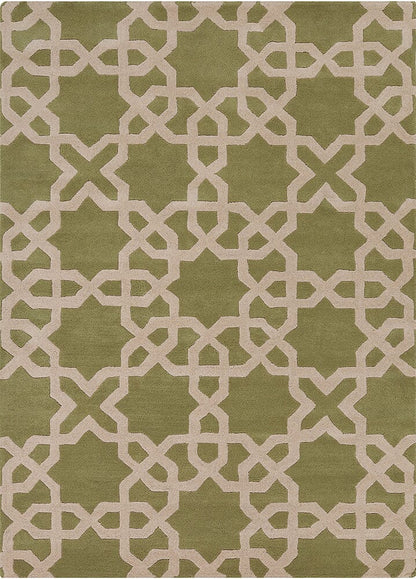 Chandra Davin Dav-25801 Green Geometric Area Rug