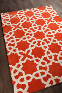 Chandra Davin Dav-25805 Red Geometric Area Rug