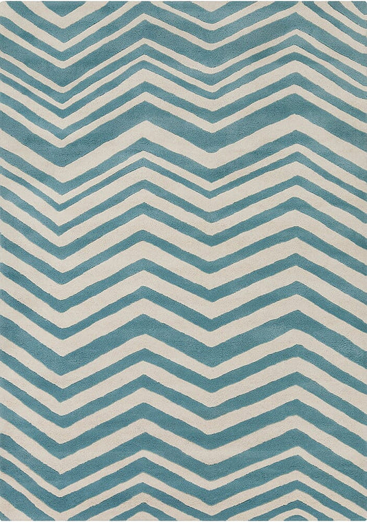 Chandra Davin Dav-25807 Blue Chevron Area Rug