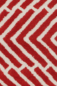 Chandra Davin Dav-25810 Red Chevron Area Rug