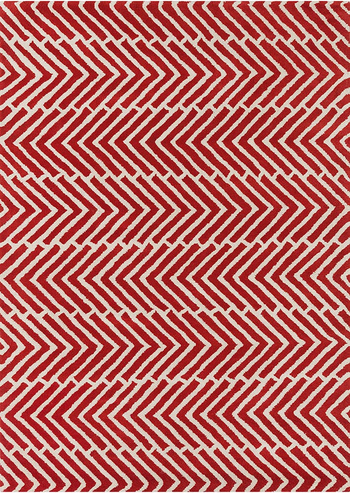 Chandra Davin Dav-25810 Red Chevron Area Rug