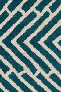 Chandra Davin Dav-25812 Blue Chevron Area Rug