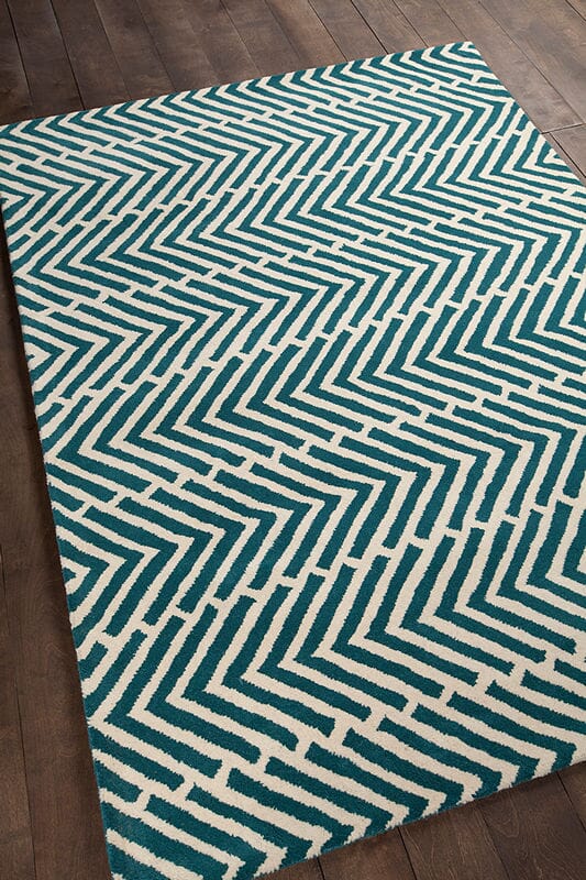 Chandra Davin Dav-25812 Blue Chevron Area Rug