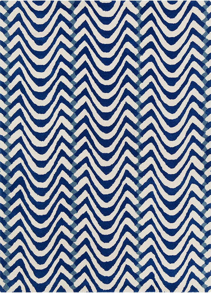 Chandra Davin Dav-25814 Blue Chevron Area Rug