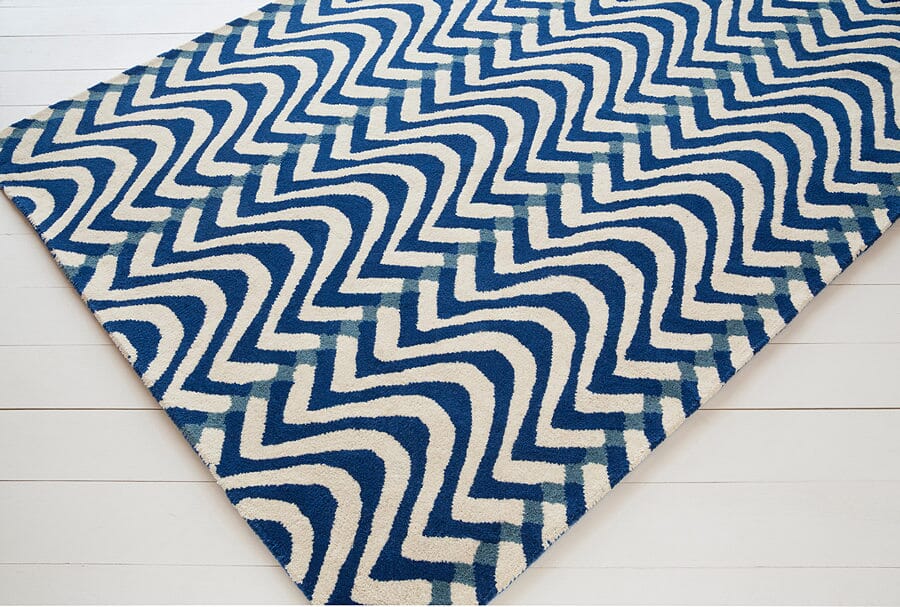 Chandra Davin Dav-25814 Blue Chevron Area Rug