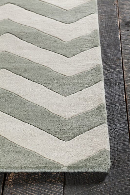 Chandra Davin Dav-25824 Green Chevron Area Rug