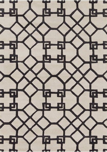 Chandra Davin Dav-25830 Black / Ivory Geometric Area Rug