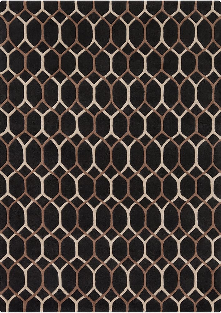 Chandra Davin Dav-25832 Black / Brown / Cream Geometric Area Rug