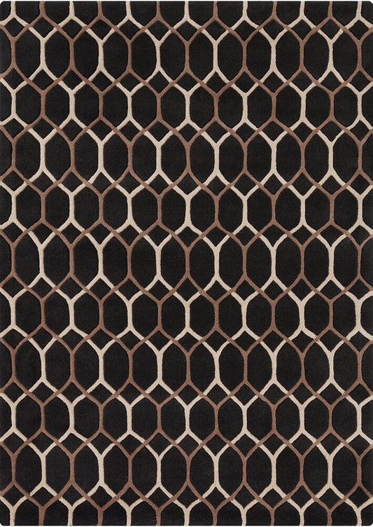 Chandra Davin Dav-25832 Black / Brown / Cream Geometric Area Rug