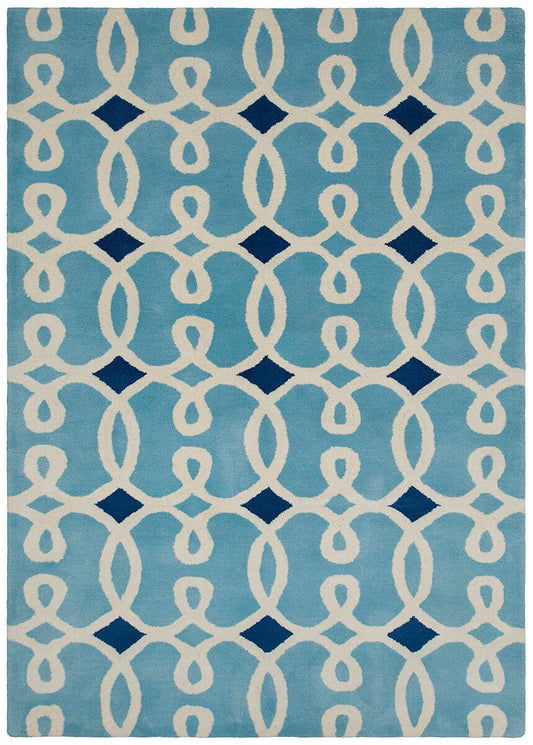 Chandra Davin Dav-25837 Blue Geometric Area Rug