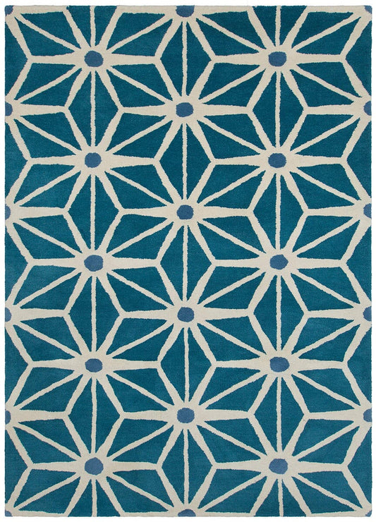 Chandra Davin Dav-25840 Blue Geometric Area Rug