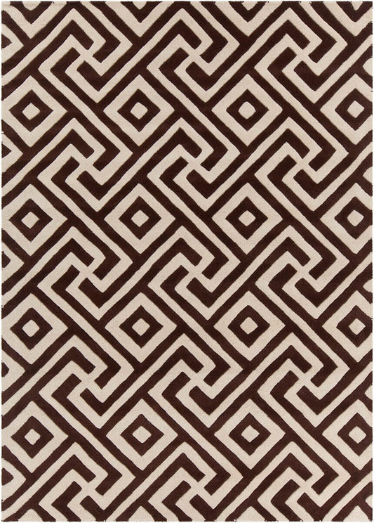 Chandra Davin Dav-25846 Brown / Cream Geometric Area Rug