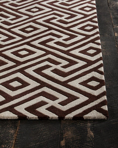 Chandra Davin Dav-25846 Brown / Cream Geometric Area Rug