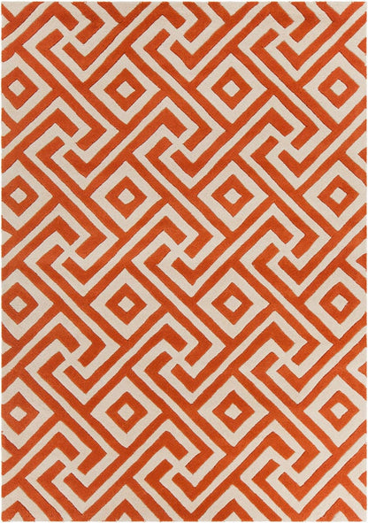 Chandra Davin Dav-25848 Orange / Cream Geometric Area Rug