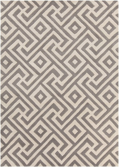 Chandra Davin Dav-25849 Grey / Cream Geometric Area Rug