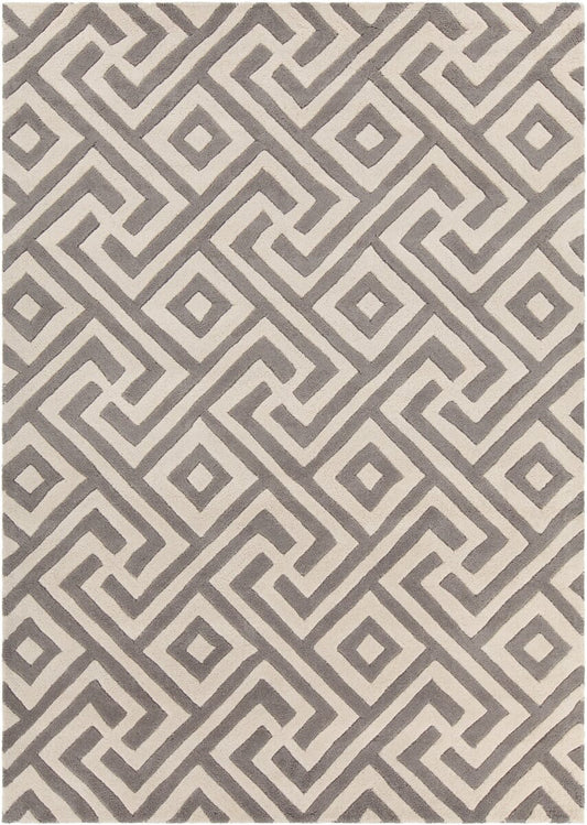 Chandra Davin Dav-25849 Grey / Cream Geometric Area Rug