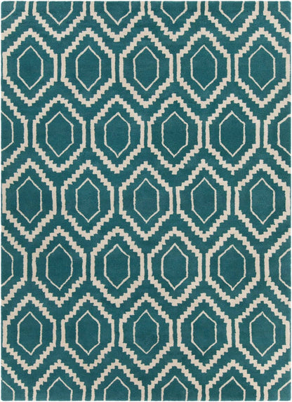 Chandra Davin Dav-25850 Blue / Cream Geometric Area Rug