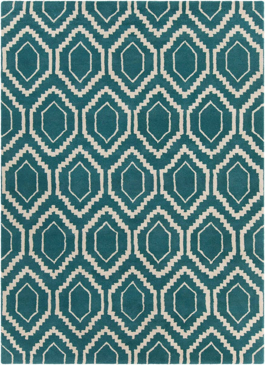 Chandra Davin Dav-25850 Blue / Cream Geometric Area Rug