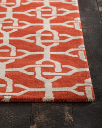 Chandra Davin Dav-25855 Orange / Cream Geometric Area Rug