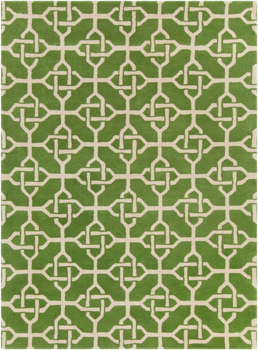 Chandra Davin Dav-25856 Green / Cream Geometric Area Rug