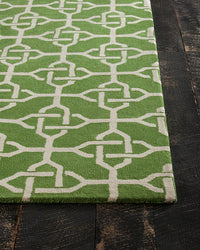 Chandra Davin Dav-25856 Green / Cream Geometric Area Rug