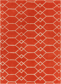 Chandra Davin Dav-25858 Orange / Cream Geometric Area Rug