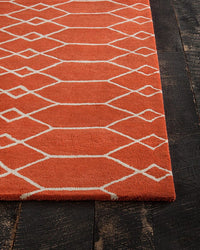 Chandra Davin Dav-25858 Orange / Cream Geometric Area Rug