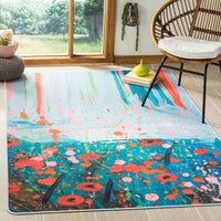 Safavieh Daytona Day105T Teal / Orange Kids Area Rug