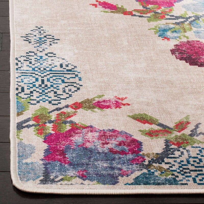 Safavieh Daytona Day115B Cream / Blue Floral / Country Area Rug