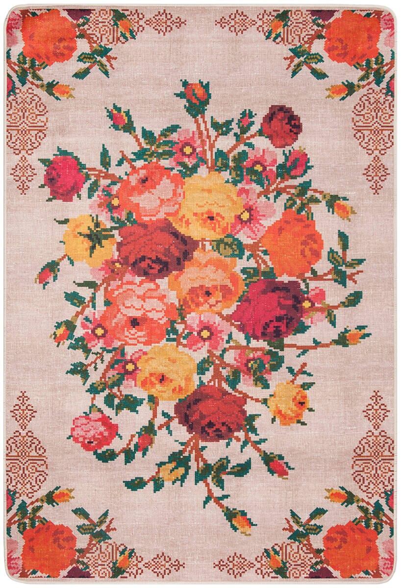 Safavieh Daytona Day115L Cream / Orange Floral / Country Area Rug