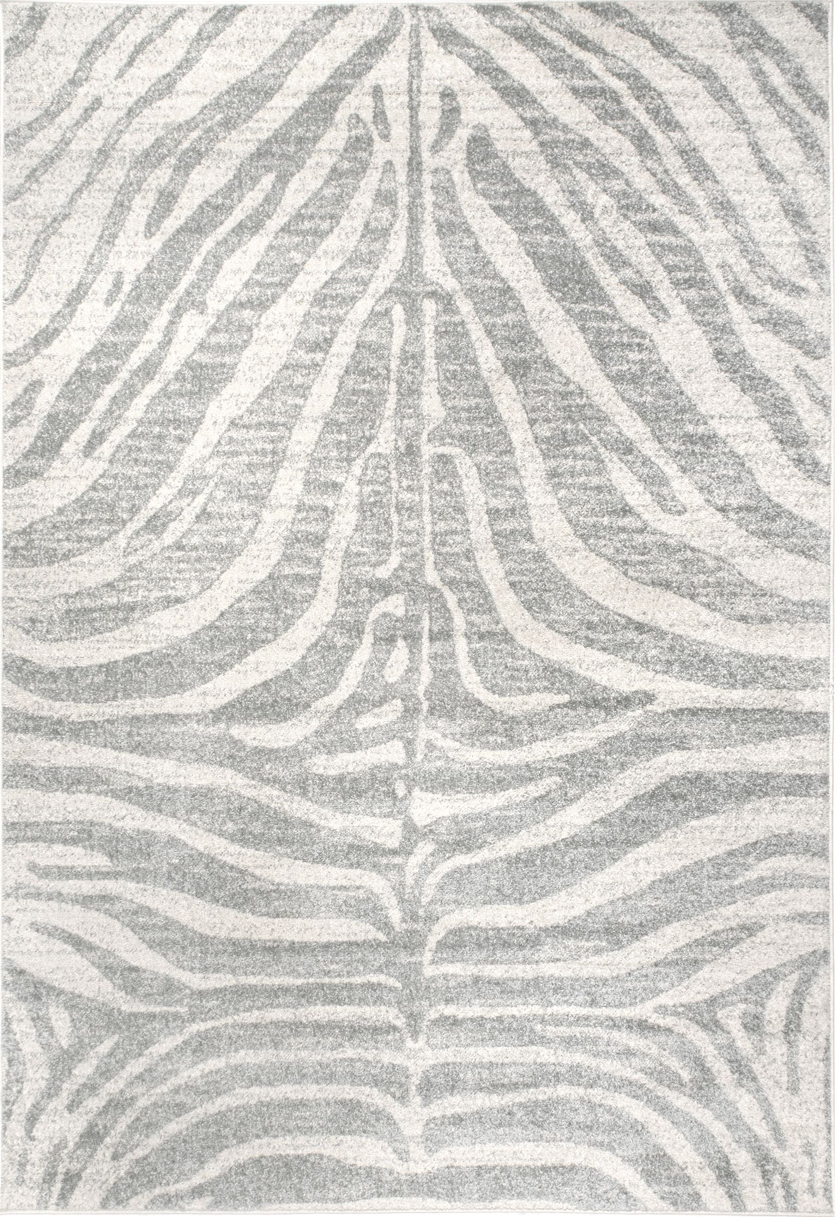 Nuloom Royal Zebra Stripes Nro3111C Gray Area Rug