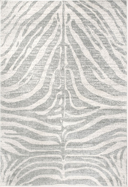 Nuloom Royal Zebra Stripes Nro3111C Gray Area Rug