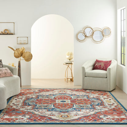 Nourison Parisa Psa01 Brick/Ivory Area Rug