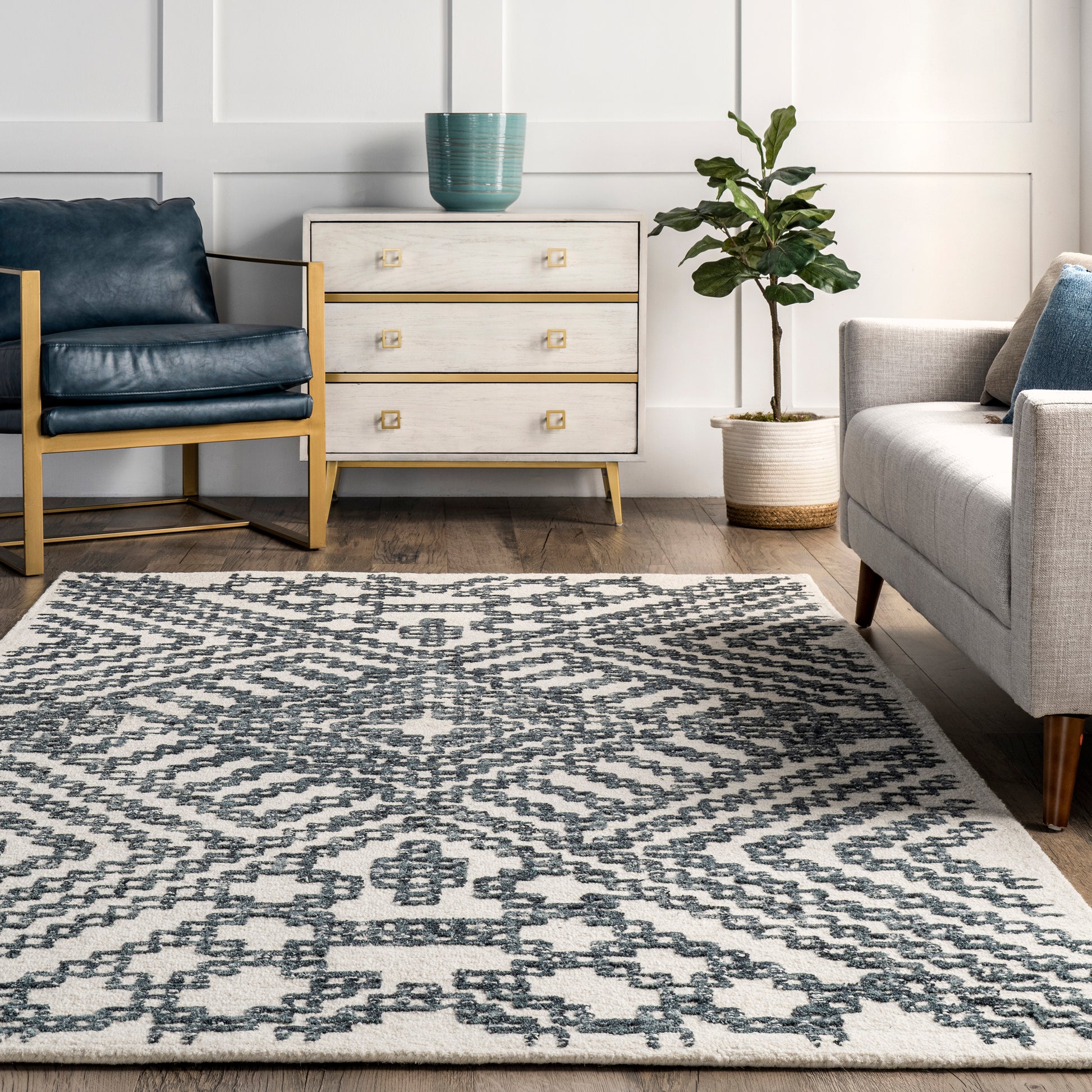 Nuloom Krystal Diamond Nkr1387A Ivory Area Rug