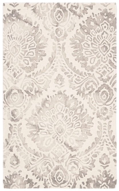 Safavieh Dip Dye Ddy210G Silver / Ivory Damask Area Rug