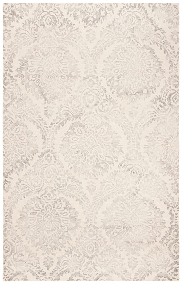 Safavieh Dip Dye Ddy210G Silver / Ivory Damask Area Rug