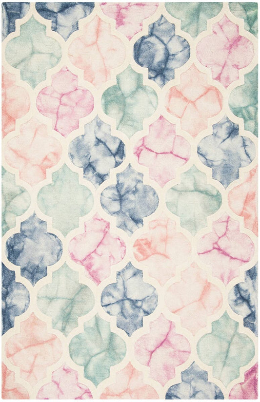 Safavieh Dip Dye Ddy301U Pink / Ivory Damask Area Rug