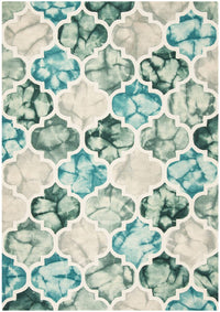 Safavieh Dip Dye Ddy301Y Teal / Ivory Damask Area Rug