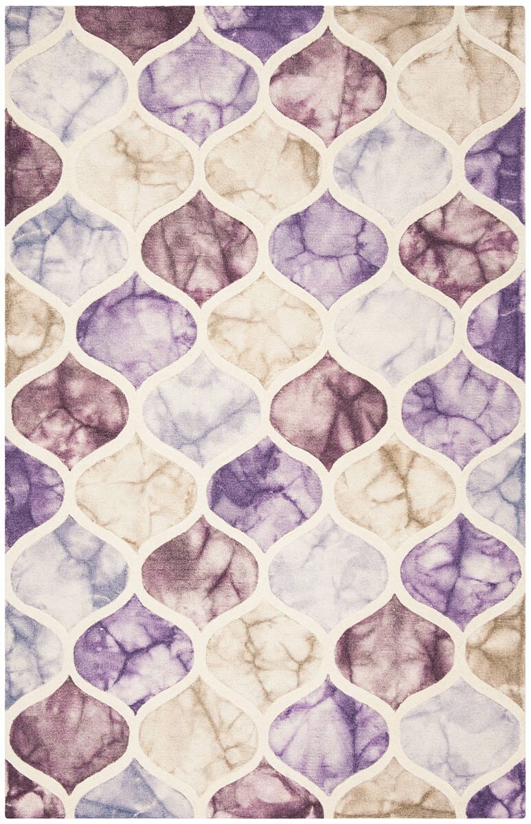 Safavieh Dip Dye Ddy303V Purple / Ivory Damask Area Rug