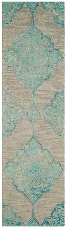 Safavieh Dip Dye Ddy510C Grey / Turquoise Area Rug