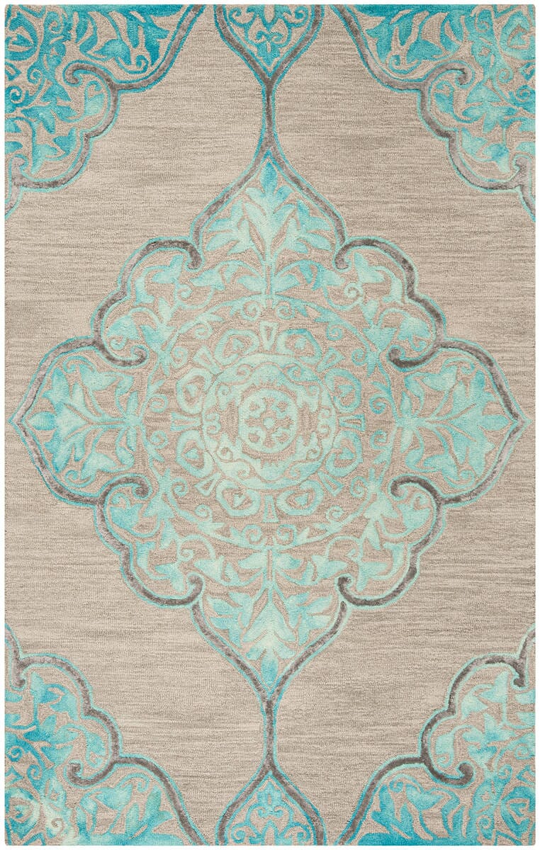 Safavieh Dip Dye Ddy510C Grey / Turquoise Area Rug