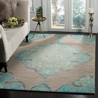 Safavieh Dip Dye Ddy510C Grey / Turquoise Area Rug