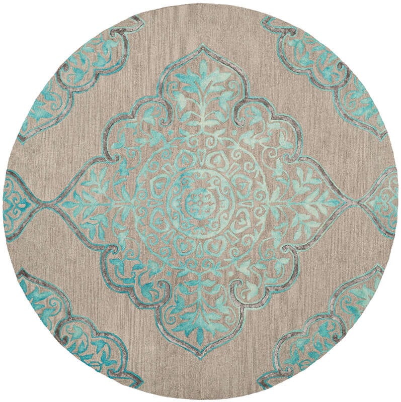 Safavieh Dip Dye Ddy510C Grey / Turquoise Area Rug